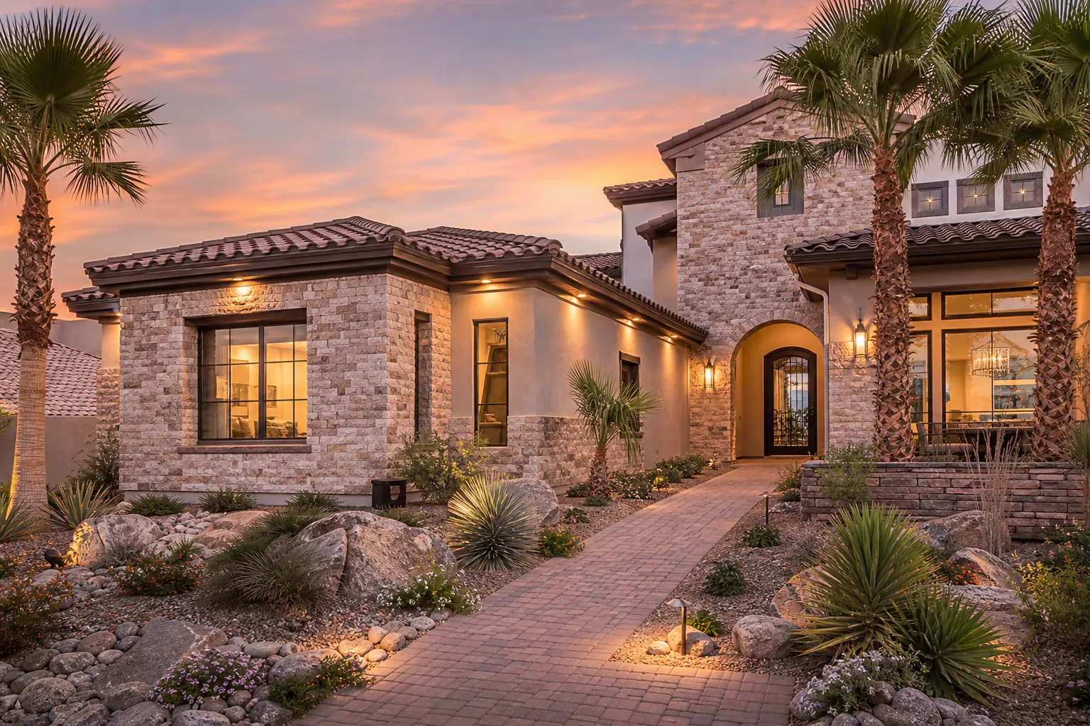 Custom home addition Las Vegas luxury exterior by DHCC Builder