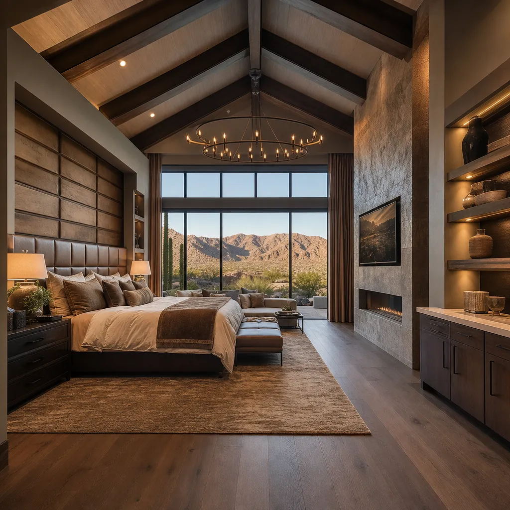 Luxury custom master suite addition interior in Las Vegas home